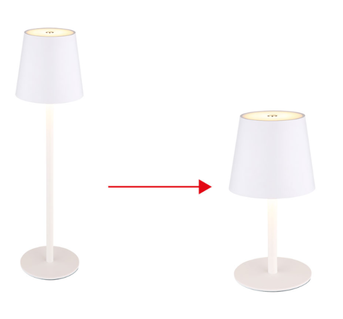 GLOBO Akku LED Tischleuchte VANNIE, H 36 cm, dimmbar, weiß, 58438W